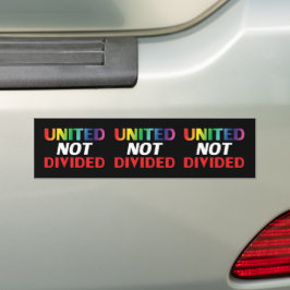 United Not Divided - Red, blue, lgbtq pride, zwart Bumpersticker
