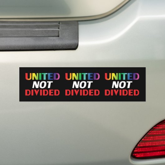 United Not Divided - Red, blue, lgbtq pride, zwart Bumpersticker (Op auto)