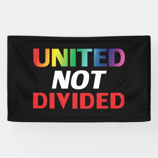 United Not Divided - Red, white, blue, black lgbtq Spandoek (Horizontaal)