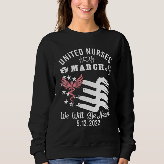 United Nurses March will be Heard 12 mei 2022 s Trui (Voorkant)