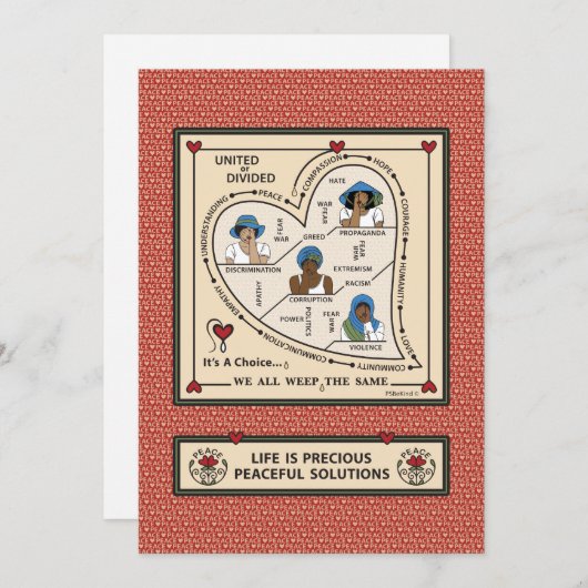 United or Divided_b_Flat Card 5"x7" Aankondiging (Voorkant / Achterkant)