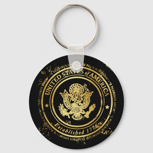 United State Gold Seal - Eagle - E Pluribus Unum Sleutelhanger (Voorkant)