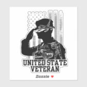 United State Veteran Sticker (Vel)