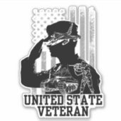 United State Veteran Sticker (Voorkant)