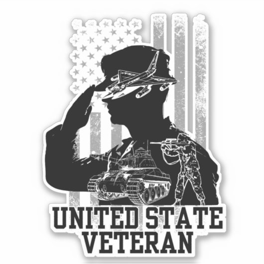 United State Veteran Sticker (Voorkant)