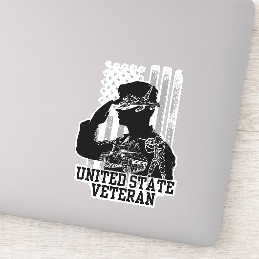 United State Veteran Sticker (Detail)