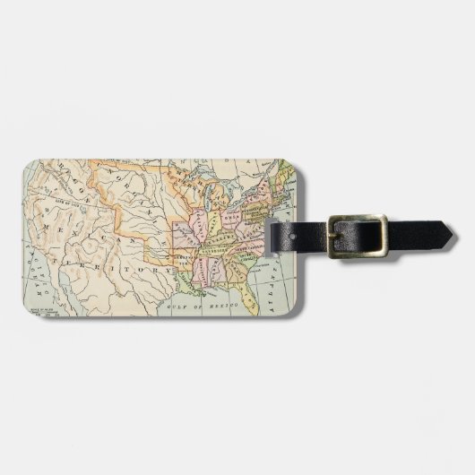 United States 1830 Historical Map Illustration Bagagelabel (Voorkant horizontaal)