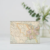 United States 1830 Historical Map Illustration Briefkaart (Staand voorkant)