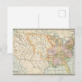 United States 1830 Historical Map Illustration Briefkaart (Voorkant / Achterkant)