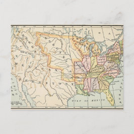 United States 1830 Historical Map Illustration Briefkaart