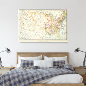 United States 1830 Historical Map Illustration Canvas Afdruk (Insitu (Slaapkamer))