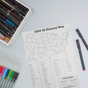 United States 2024 Electoral College Map Homework Notitieblok