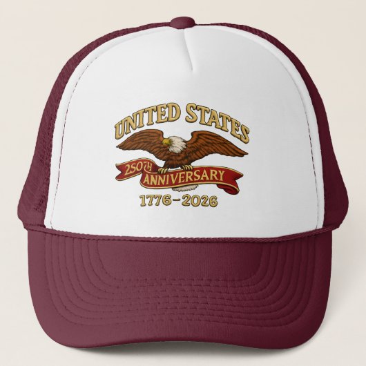 United States 250th Anniversary Dad Cap 1776–2026 Trucker Pet (Voorkant)