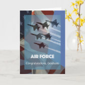 United States Air Force Afstuderen Jets Salute Kaart (Gele Bloem)