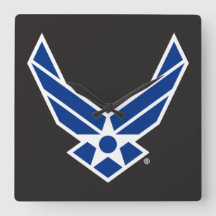United States Air Force Logo - Blue Vierkante Klok