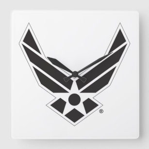 United States Air Force Logo - zwart Vierkante Klok