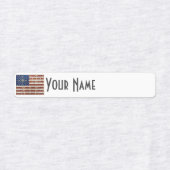 United States Art Deco Flag | Iron-On Name Label (Design 1)