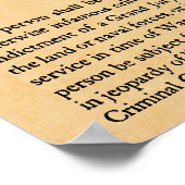 United States Bill Rights First Ten Amendementen Poster (Hoek)