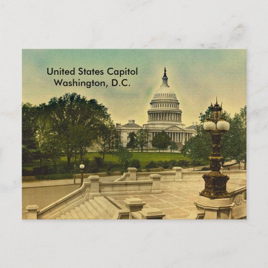 United States Capitol from Library Steps Date 1898 Briefkaart (Voorkant)