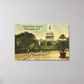 United States Capitol from Library Steps Date 1898 Canvas Afdruk (Voorkant)