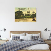 United States Capitol from Library Steps Date 1898 Canvas Afdruk (Insitu (Slaapkamer))