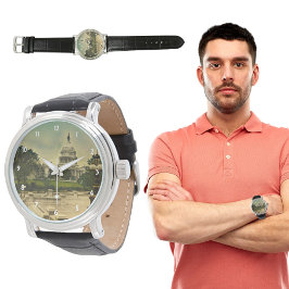 United States Capitol from Library Steps Date 1898 Horloge