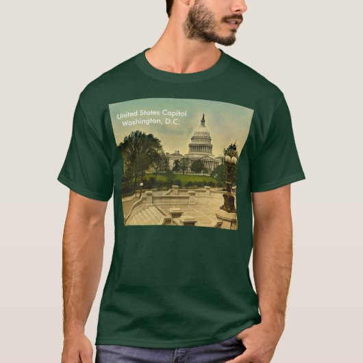United States Capitol from Library Steps Date 1898 T-shirt (Voorkant)