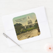 United States Capitol from Library Steps Date 1898 Vierkante Sticker (Envelop)