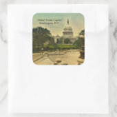 United States Capitol from Library Steps Date 1898 Vierkante Sticker (Tas)