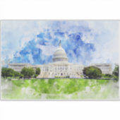 United States Capitol in Washington DC Aquarel Sticker (Voorkant)