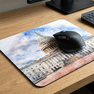 United States Capitol Pasteltekening Washington DC Muismat