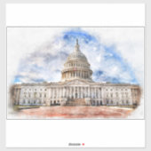 United States Capitol Pasteltekening Washington DC Sticker (Vel)
