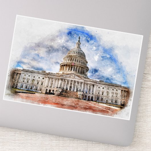 United States Capitol Pasteltekening Washington DC Sticker