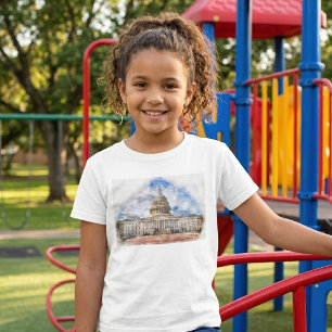 United States Capitol Pasteltekening Washington DC T-shirt