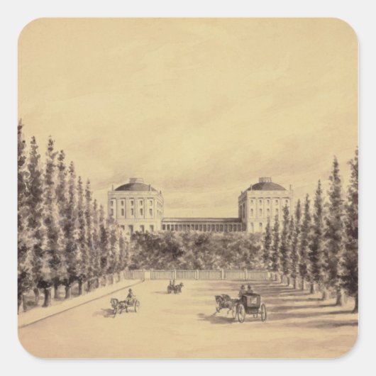 United States Capitol uit Pennsylvania Avenue Vierkante Sticker (Voorkant)