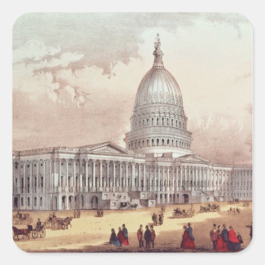 United States Capitol, Washington DC Vierkante Sticker (Voorkant)