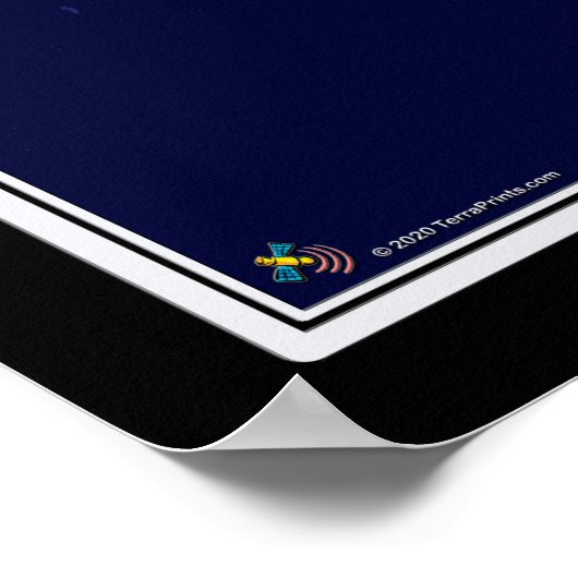 United States City-lampjes op Night Satellite Map Poster (Hoek)