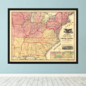 United States Civil War Map door Charles Magnus 18 Canvas Afdruk (Insitu (Houten vloer))