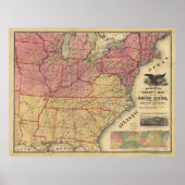 United States Civil War Map door Charles Magnus 18 Poster (Voorkant)