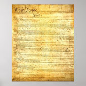 United States Constitution Vintage Canvas Print (Voorkant)