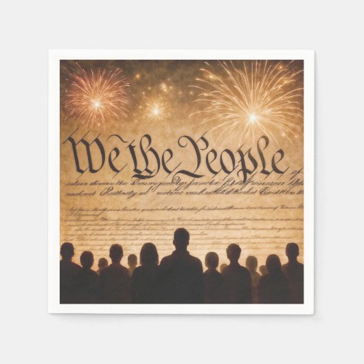 United States Constitution With Fireworks Servet (Voorkant)