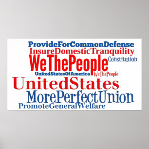 United States Constitution Words Poster