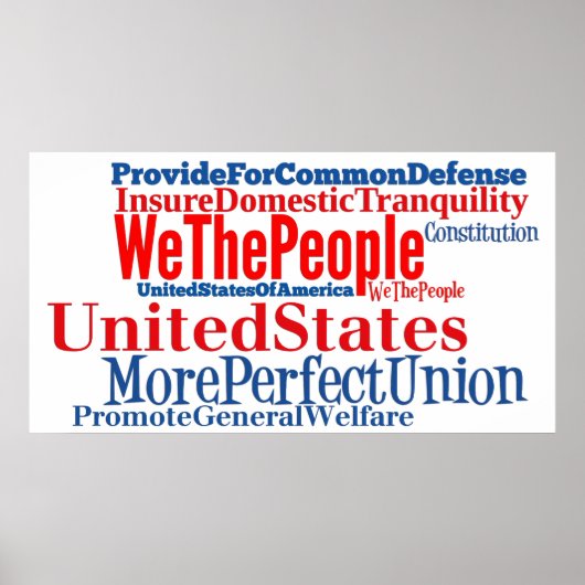 United States Constitution Words Poster (Voorkant)