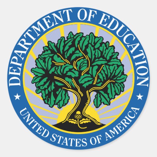United States Department of Education Ronde Sticker (Voorkant)