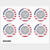 United States Flag Border with Logo Ronde Sticker (Vel)