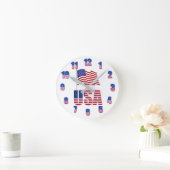 United States Flag Design Ronde Klok (Huis)
