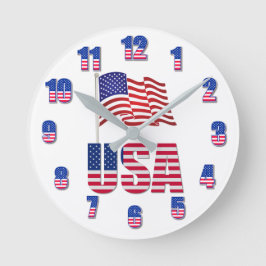 United States Flag Design Ronde Klok