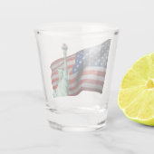 United States flag-Statue of Liberty Shot Glas (Achterkant)