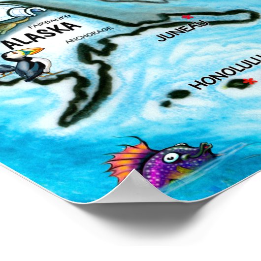 United States Fun Map Poster (Hoek)