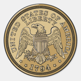 United States Liberty Eagle Coin Art Ronde Sticker
